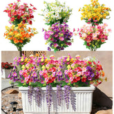 12 Bundles Artificial Daisy Silk Flowers Fake Wildflowers Uv Resistant Faux Flowers Plastic Plants Greenery Floral Arrangement For Outdoor Indoor Pot Vase Window Box Outside (Colored)