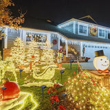 2 Pack Solar String Lights Outdoor 80FT 240 LED Warm White Waterproof Fairy Lights 8 Modes Silver Wire Solar Powered for Garden Patio Wedding Christmas Decor