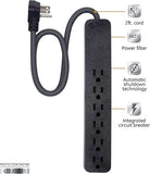 Surge Protector Power Strip with 2 Ft Braided Extension Cord