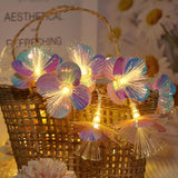Fiber Optic Flower String Lights Battery Operated 5Ft 10 Led Artificial Flower Garland Fairy Lights For Wedding Christma