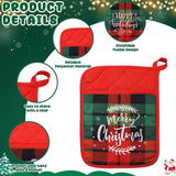58 Pcs Christmas Kitchen Gift Set Merry Christmas Pot Holders Xmas Supplies With Spatula Whisk Card Cooking Baking Gift For Xmas Party Decor Friends Family Baking Lover Presents (Plaid)