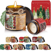 8 Pcs Christmas Scented Candles Gifts 4 Oz Christmas Soy Candles Bulk Xmas Holiday Candle Gift Set Women Men Aromatherapy Candle With Gift Boxes For Winter Holiday Gifts Xmas Party Decor