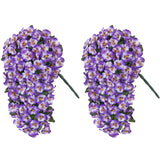 Artificial Flowers For Outdoors 2Pcs Faux Silk Pansy Vines Lush Uv Resistant Fake Hanging Flower Plants For Outside Porch Yard Patio Window Box (Light Purple)
