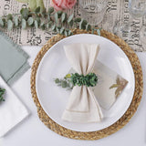 Laurel Wreath Napkin Rings Set Of 4, Farmhouse Leaf Napkin Ring For Christmas, Thanksgiving Day, Birthday, Handmade Serviette Buckle Tablescape Place Setting Spring Decor (Leaf Wreath)