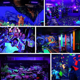 4 Pack 100W LED Black Lights IP66 Waterproof Plug In Blacklight Flood Lights for Glow Party