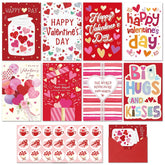 Valentines Day Cards Assortment, 24 Valentine’S Day Cards With Envelopes And Stickers, 8 Elegant Designs With Message Printed Inside