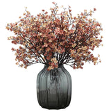 Babys Breath Silk Artificial Flowers Bulk With Vase 10Pcs For Fall Decor Fake Flower Bouquet Home Kitchen Indoor Bouquet Floral Arrangement Table Centerpieces Decor(Beige Brown Vase)