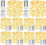 10 Pack 33FT 100 LED Fairy String Lights Battery Operated Warm White with Remote Control Timer Waterproof Twinkle Lights for Indoor Outdoor Bedroom Wedding Christmas Decor