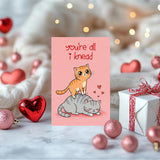 Pun Cat Valentines Day Card, Cute Valentine Card For Him Her, Sweet Anniversary Card & Gifts For Husband Wife, Lovely Valentines Day Card Gift For Boyfriend Girlfriend