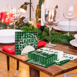 Christmas Napkins, 40Pcs Green Christmas Paper Napkins Disposable Snowman Christmas Cocktail Napkins White Merry Christmas Napkins For Xmas Winter Holiday Dinner Party Supplies