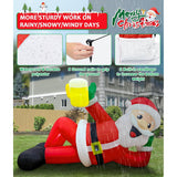 12Ft Christmas Inflatable Outdoor Decoration, Christmas Blow Ups Yard Decorations Giant Inflatable Santa Claus Lying Fla
