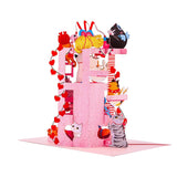 Joyful Cat Tree Pop Up Card, 7 Inches Cute Cats 3D Greeting Card With Hearts, Adorable Love Card For Her, Wife, Valentine’S Day, Birthday, Anniversary, Includes Envelope & Message Note