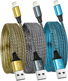 3 Pack Apple MFi Certified iPhone Charger Cable 6FT Nylon Braided USB Lightning Fast Charging Cord for iPhone 14 13 12 11 iPad