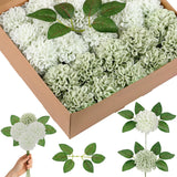 50 Pcs Sage Green Artificial Flowers With Stem For Diy Wedding Bouquets Centerpieces Arrangements, Green And White Dahlia Flowers For Bridal Shower Party Home Decorations, 3.15 Inches