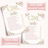 Oh Girl Baby Shower Games Hilarious - 25 Guess Who Mommy Or Daddy Game Cards - Fun Guessing Activities For Guests - Rustic Floral Theme Pink And Gold