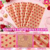 100 Sheet Valentine'S Day Heart Wax Paper Sheets For Food Kraft Paper Gift Wrapping Diy Baking Package For Happy Valentine'S Day Wedding Picnic Hamburgers Sandwiches Desserts