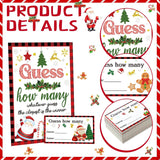 61 Pieces Christmas Guess How Many Cards Game Christmas Guessing Game, 60 Guess How Many Cards And 1 Sign For Adults Kids Families Baby Shower Holiday Activity Decorations