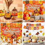 Thanksgiving Party Decorations Banner Orange Balloons Hanging Swirls Honeycomb Centerpieces