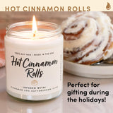 Cinnamon Rolls Fall Candles For Home Scented – Cinnamon And Buttercream Frosting – Perfect Home Décor Gifts For Autumn, Holiday, Christmas, Winter - 9Oz, Soy Wax, 50 Hour Burn