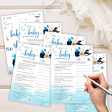 Hilarious Baby Shower Games, Halloween Baby Family Feud, 30 Double-Sided Game Cards & 1 Answer Card For Little Ghost Gender Reveal Spooky Party Favor Supplies - C08