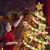 2 Pack 32.8 Feet Christmas Ribbon Lights 100 Led Battery Operated Xmas Fairy Double Layer Copper Wire Ribbon Bows Fairy