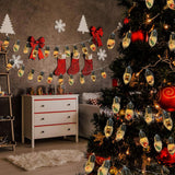 Christmas Lights Indoor Decorations 6.8 Ft 10 Led Snow Globe String Lights, Battery Powered String Light With Cute Ornam
