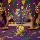 18 Pcs Mardi Gras Glitter Tree Picks Purple Gold Green Centerpiece Table Decor 17.7 Inch Mardi Gras Tree Topper Decor Branches Ornaments Carnival Decoration(Novelty)