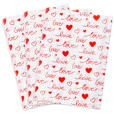 60 Sheets Red Love Tissue Paper Bulk,14" X 20",White With Red Love Heart Design Tissue Paper For Gift Bags, Birthday,Valentine'S,Mother'S Day,Weddings