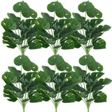 6 Bundles Fake Plants Artificial Tropical Palm Leaves Tree Faux Monstera Shrubs Green Plant Turtle Leaf Stems Uv Resistant Greenery Indoor Outdoor Home Garden Office Bouquet Filler Decor