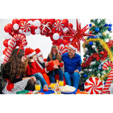 149 Pcs Christmas Balloon Garland Arch Kit, Red White Balloon Candy Cane Balloons Gift Box Balloons For Christmas Party Decorations