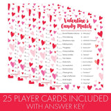 Valentine'S Day Candy Match Game, Classroom Party Activity For Kids And Adults - 25 Count, Valentine Guessing Game For Families, Couples, Friends