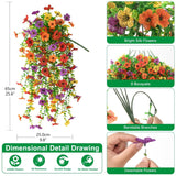 Artificial Hanging Flowers For Outdoor, 8Pcs Fake Flowers Faux Silk Daisy With Eucalyptus Leaves, Uv Resistant Aritificial Outdoor Flowers For Spring Home Patio Balcony Yard Porch Decor
