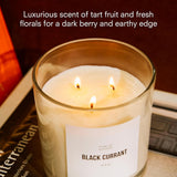 Scented Soy Candle For Women & Men | Large 3 Wick Glass Candle | Long Lasting & Non Toxic | Made With Natural Soy Wax & Organic Essential Oils | Gift Box | 12.3Oz Jar | Black Currant
