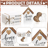 6 Pcs Valentines Decorations For Home Rustic Valentines Wood Block Set Farmhouse Book Stacks Wood Signs Table Centerpiece With Heart Blocks For Valentine'S Day Table Shelf Tiered Tray Decor