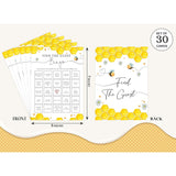 Find The Guest Bingo Baby Shower Game, Bee Baby Shower Game, Baby Shower Decorations, Gender Reveal Party Supplies, Set Of 30 Game Cards - Yx10