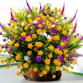 20 Pcs Artificial Flowers For Outdoors, Artificial Plants Uv Resistant Fake Flowers Outdoor Spring Summer Decor, Realistic Colorful Plastic Faux Flowers For Outside Porch Window Box Yard