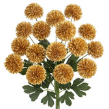 23 Inch Tall Chrysanthemum Fake Mums Flowers For Decoration Rustic Flowers Artificial Chrysanthemum Flower Arrangement For Home Office Wedding Table Decor- Fake Gold Flowers Faux Mum 4 Pack