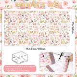 Baby Girl Gift Wrapping Paper Roll Flower Baby Shower Theme Wrapping Paper Pink Newborn Gift Wrap With Rose Green Leaf Butterfly Design For Birthday Christmas Party Supplies, 17 Inch X 16.4 Feet