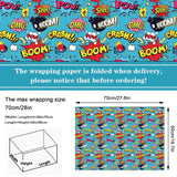 12 Sheet Comic Wrapping Paper -Not Roll- Colorful Cartoon Boom Gift Wrap Paper Folded Flat Art Paper For Diy Crafts Gift Wrapping, 19.7 X 27.6 Inch