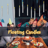 Halloween Decorations - 10Pcs Floating Candles With Wand Magic Hanging Candles Flickering Warm Light Led Flameless Candles With Remote, Christmas Lights For Window Home Bedroom Birthday Party Decor