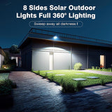 4 Pack 168 LED Solar Flood Lights 6500K IP66 Waterproof Motion Sensor Street Lights