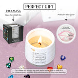 Pavilion Gift Company - October 11 oz Wax Reveal Candle, Natural Soy Wax Birthstone Candle, Jasmine Scented, Gemstone Candle with Crystal Inside, Birthday Gifts for Women, 1 Count