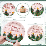 60 Pcs Christmas Party Supplies Xmas Dinnerware Set Merry Christmas Tree Paper Plates For New Year Outdoor Picnic Winter Holiday Decorations