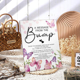 Cool Baby Shower Tabletop Decoration A Message From The Bump Wooden Baby Shower Games Sign Greenery Cute Gender Reveal Party Thank You Sign, 11.2 X 8.66 Inches(Butterfly)