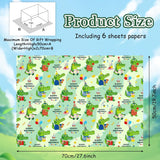 Green Wrapping Paper 6 Sheet,Crocodile Wrapping Paper Birthday,Happy Birthday Alligator Gift Wrap Paper For Crocodile Jungle Tropical Safari Animals Boys Kids Birthday Baby Shower Party