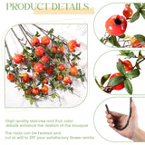 10 Pcs 31.5'' Artificial Pomegranate Branches Tall Faux Pomegranate Flower Stem Fake Berries Branches For Wedding Home Vase Party Decorations(Orange)