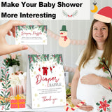 Christmas Diaper Raffle Tickets, Baby Shower Games, Gender Reveal Party Games, Winter Baby Shower Decoration, 1 Sign & 50 Tickets Cards Set-A10