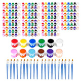 20 Pack Mini Acrylic Paint Set, 12 Colors Washable Paint Strips For Kids & Adults - Includes 40 Brushes (20 Flat + 20 Pointed), 280 Pcs Kids Paint Kits For Easter Eggs, Birthday, Classroom Party