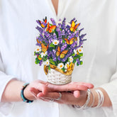 Pop Up Cards, Mini Lavender & Butterflies, 6 Inch Mini Sized Forever Flower Bouquet 3D Popup Greeting Card, Birthday Cards, Thank You Card, Teacher Gifts, Blank Notecard & Envelope