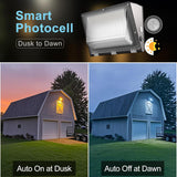 8 Pack 150W LED Wall Pack Lights 22500LM Outdoor Commercial Lighting with Dusk to Dawn Sensor IP65 Waterproof